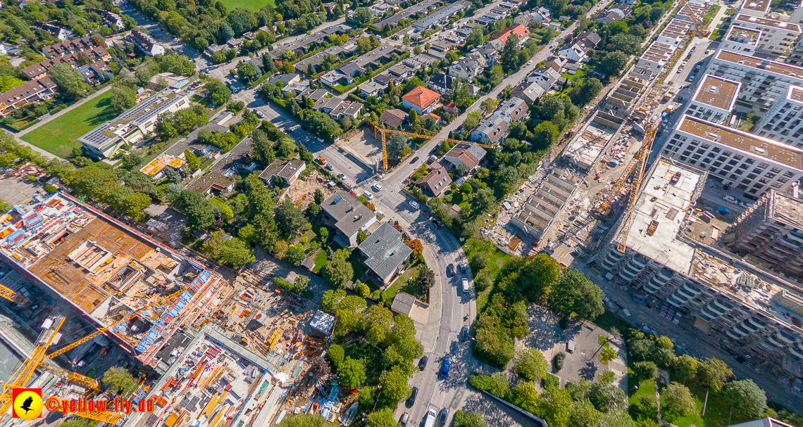 02.09.2022 - Baustelle Grundschule am Karl-Marx-Ring und Villa in der Niederalmstraße 16 in Neuperlach